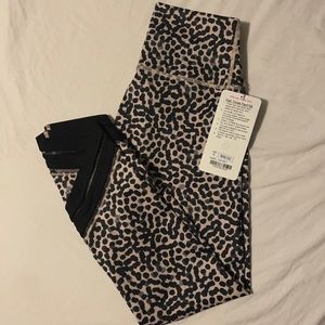 lululemon athletica Black and Cream Leopard Print Leggings